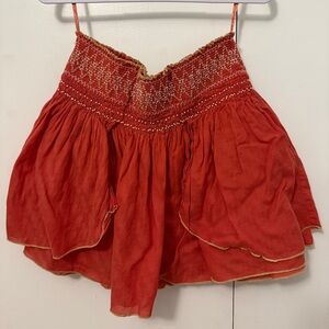 Free People Orange Mini Skirt
